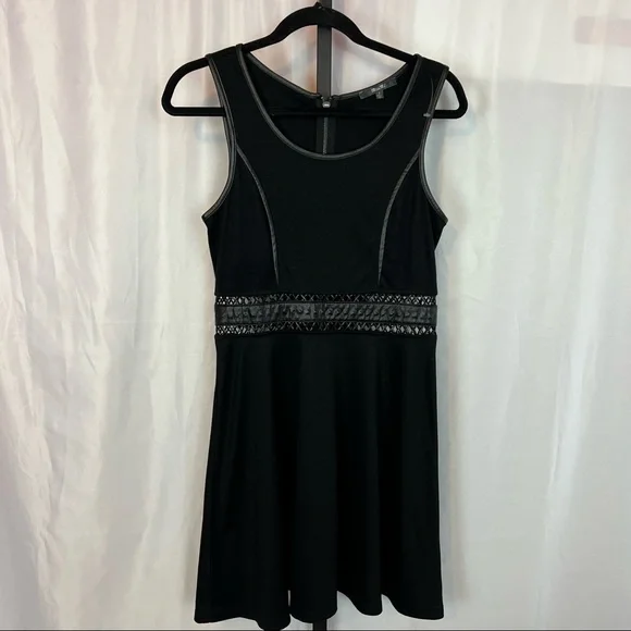 Miss Me | Dresses | Miss Me Sleeveless Black Dress With Faux Leather Trim  Size Small | Poshmark